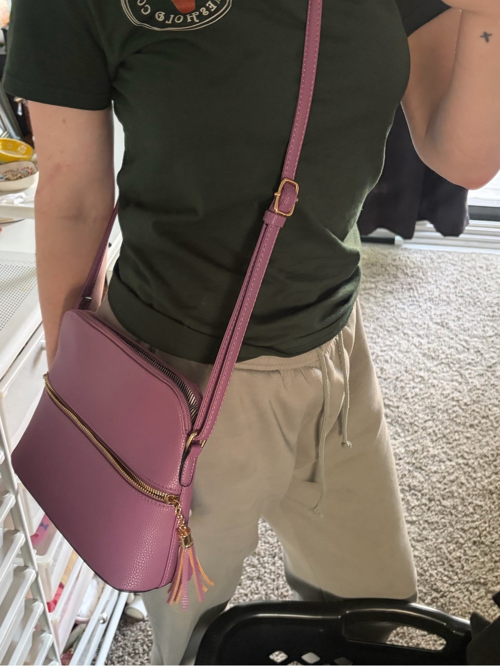 Purple Crossbody Bag - Sleek Women's Shoulder Purse - Picture 2 of 3